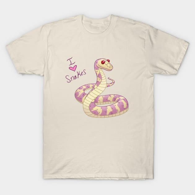 I (Heart) Snakes! T-Shirt by Kashidoodles